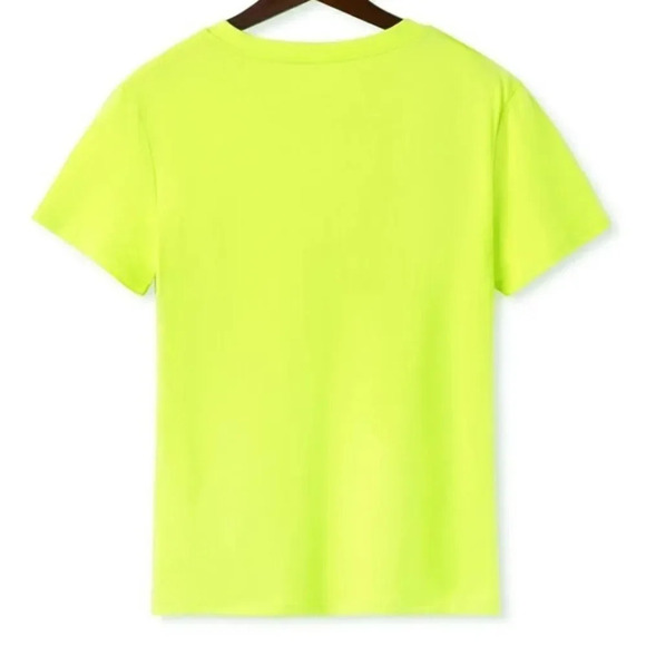 NEW! Girly Neon Green Graphic Heart & Blessed Baggy Short Sleeve T-Shirt - Picture 3 of 10